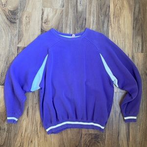 VINTAGE Merona 90s Color-block Purple/White Sweatshirt Size Women’s Medium